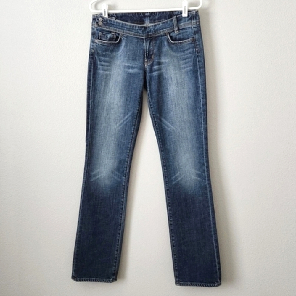 Citizens Of Humanity Straight Leg Stretch Denim Jeans With Belted Front, Size 29